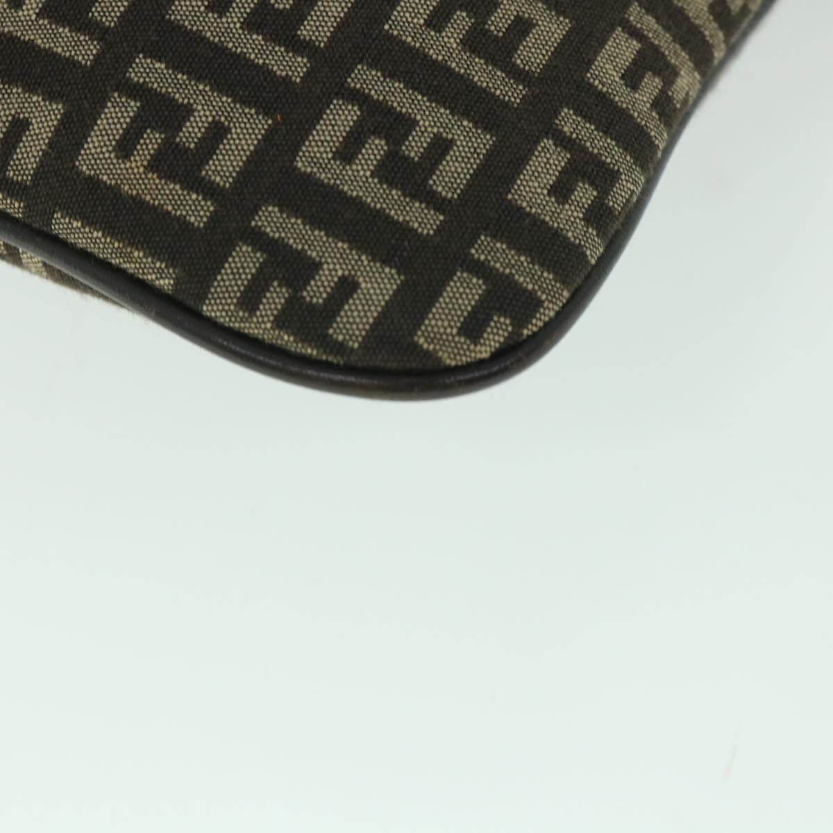 FENDI Zucchino Canvas Shoulder Bag Brown56323