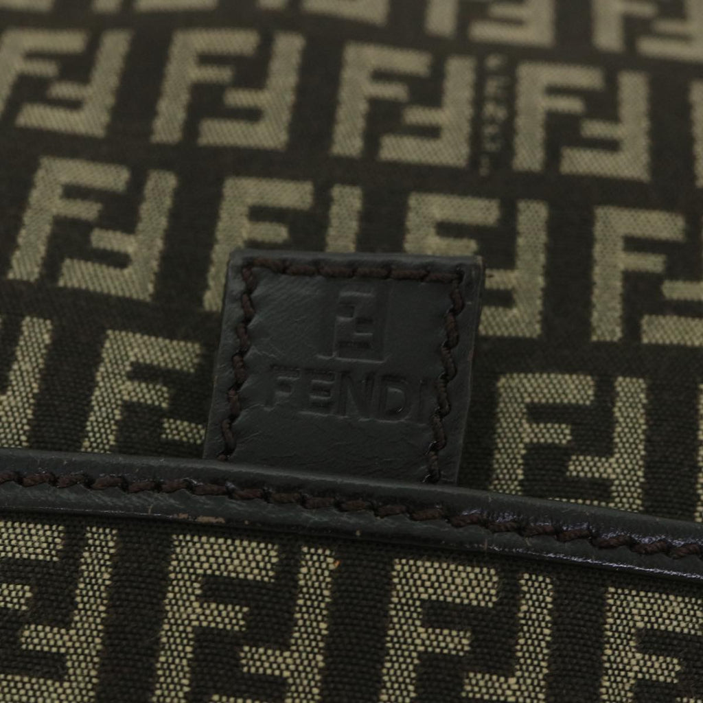 FENDI Zucchino Canvas Shoulder Bag Brown56323