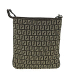 FENDI Zucchino Canvas Shoulder Bag Brown56323