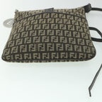FENDI Zucchino Canvas Shoulder Bag Brown56323