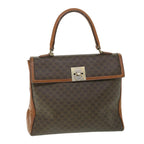CELINE Macadam Canvas Hand Bag PVC Leather Brown  56385