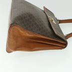 CELINE Macadam Canvas Hand Bag PVC Leather Brown  56385