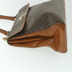 CELINE Macadam Canvas Hand Bag PVC Leather Brown  56385