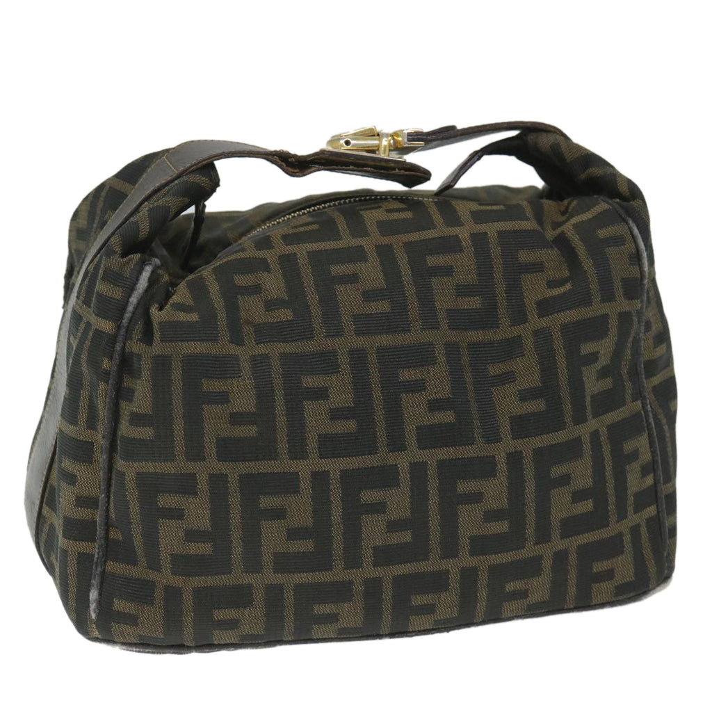 FENDI Zucca Canvas Vanity Cosmetic Pouch Black Brown56386