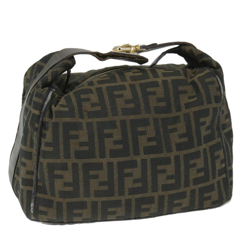 FENDI Zucca Canvas Vanity Cosmetic Pouch Black Brown56386