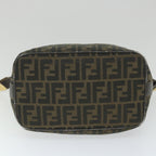 FENDI Zucca Canvas Vanity Cosmetic Pouch Black Brown56386