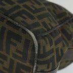 FENDI Zucca Canvas Vanity Cosmetic Pouch Black Brown56386