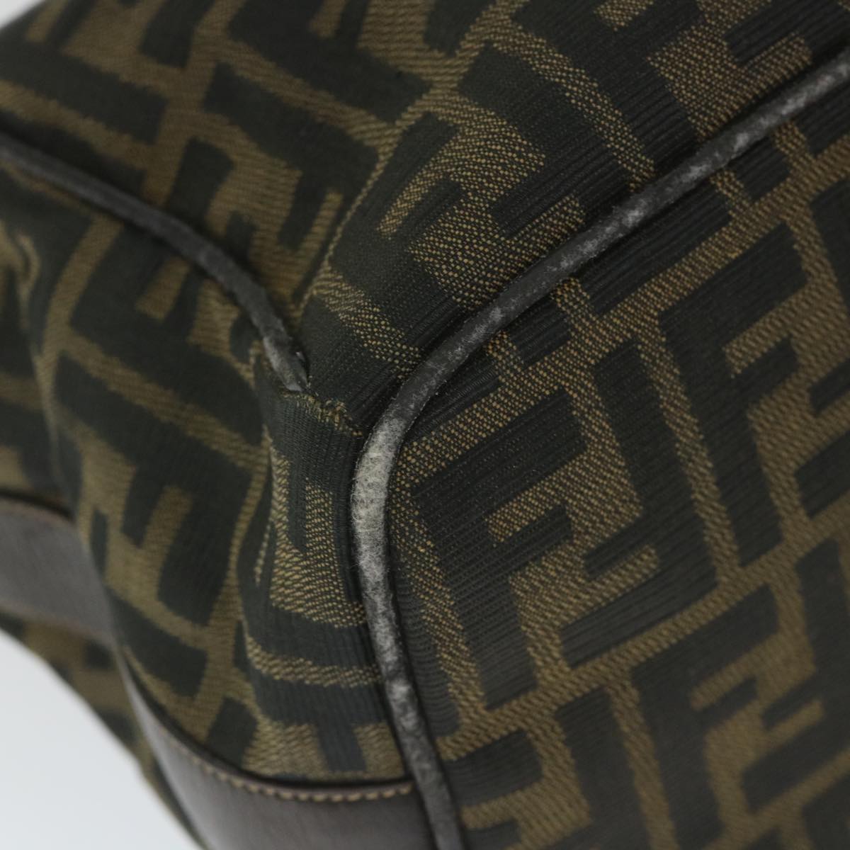 FENDI Zucca Canvas Vanity Cosmetic Pouch Black Brown56386