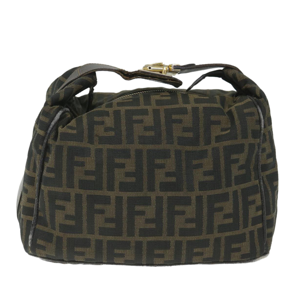 FENDI Zucca Canvas Vanity Cosmetic Pouch Black Brown56386