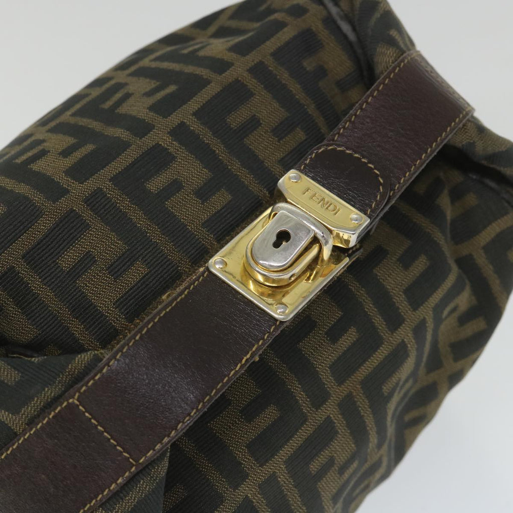 FENDI Zucca Canvas Vanity Cosmetic Pouch Black Brown56386