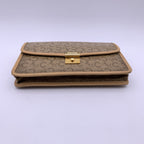 CELINE Vintage Beige Vinyl C Macadam Canvas Clutch Bag Purse