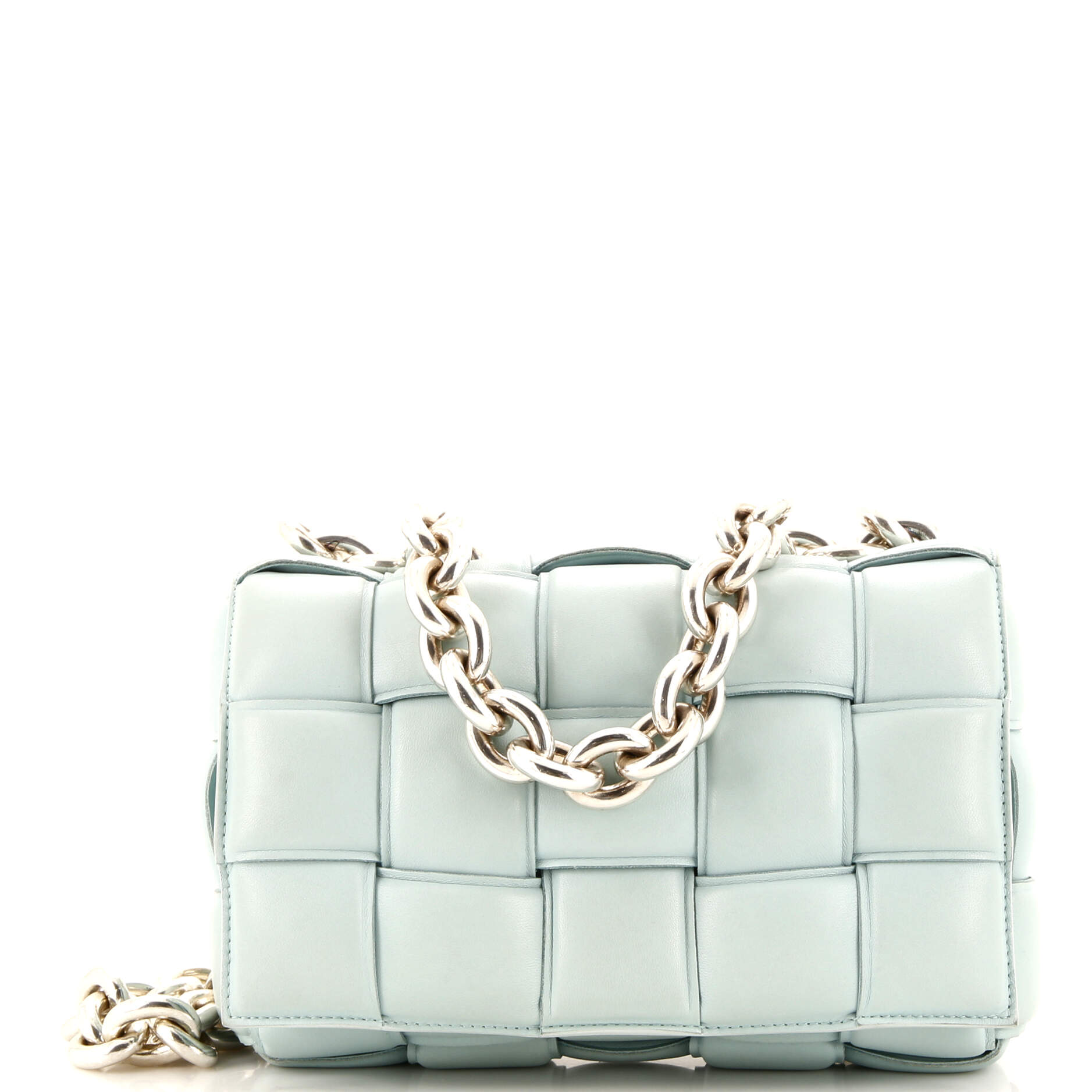 Bottega Veneta Cassette Chain Crossbody Bag Padded Maxi Intrecciato Leather