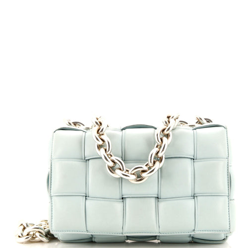 Bottega Veneta Cassette Chain Crossbody Bag Padded Maxi Intrecciato Leather