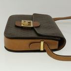 CELINE Macadam Canvas Horse Carriage Shoulder Bag PVC Leather Brown  56467