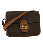 CELINE Macadam Canvas Horse Carriage Shoulder Bag PVC Leather Brown  56467