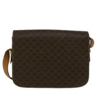 CELINE Macadam Canvas Horse Carriage Shoulder Bag PVC Leather Brown  56467