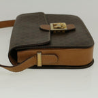 CELINE Macadam Canvas Horse Carriage Shoulder Bag PVC Leather Brown  56467