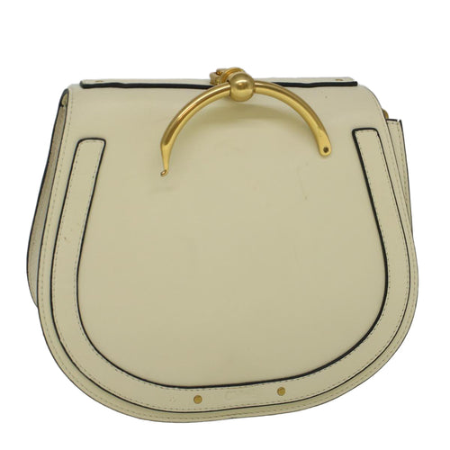 Chloe Nile Small Bracelet Shoulder Bag Leather Suede Cream 56489