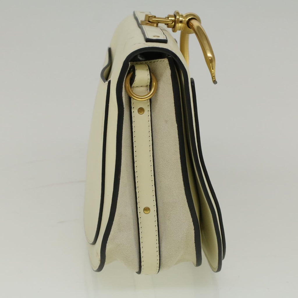 Chloe Nile Small Bracelet Shoulder Bag Leather Suede Cream 56489