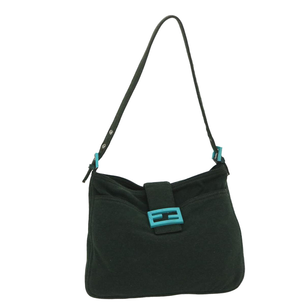 FENDI Mamma Baguette Shoulder Bag Canvas Green56490