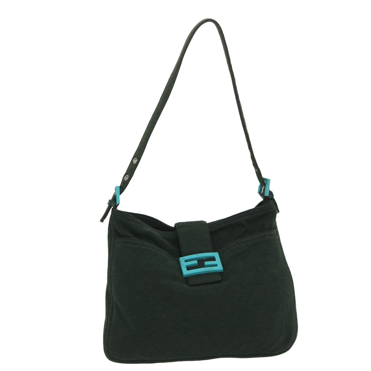FENDI Mamma Baguette Shoulder Bag Canvas Green56490