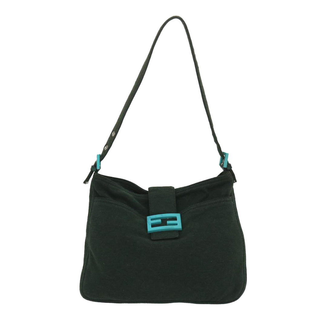 FENDI Mamma Baguette Shoulder Bag Canvas Green56490