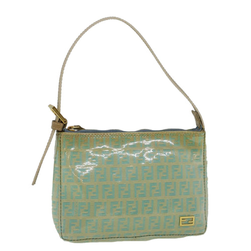 FENDI Zucchino Canvas Hand Bag Coated Canvas Light Blue56491