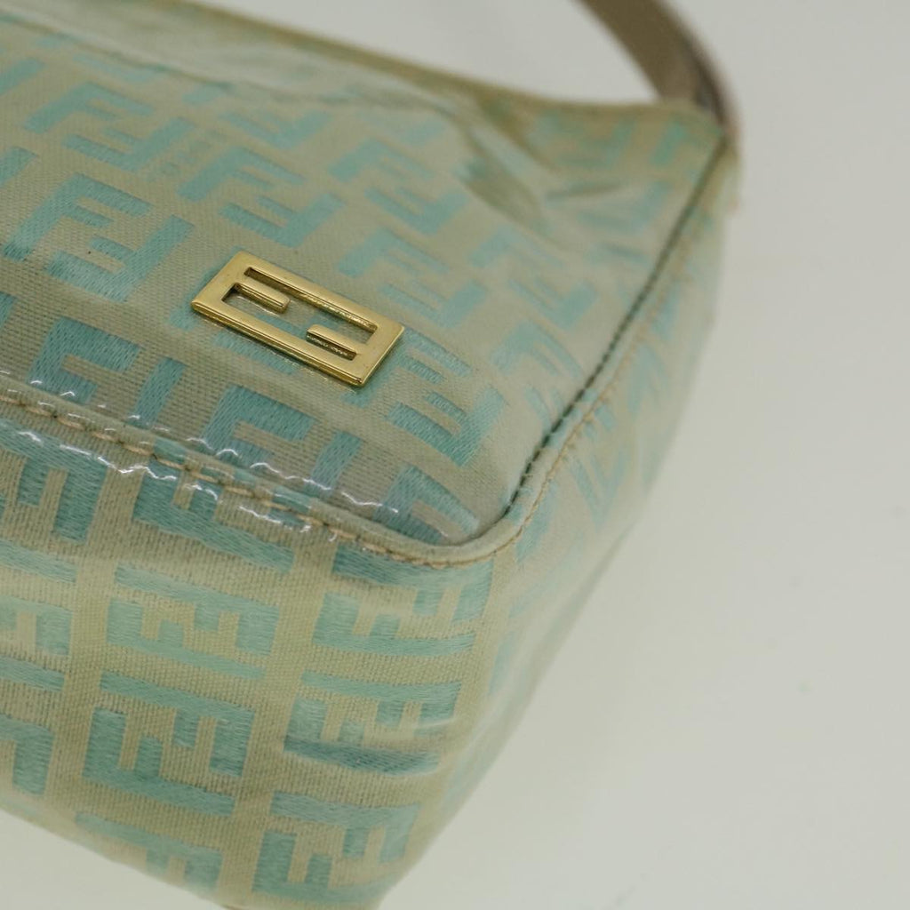 FENDI Zucchino Canvas Hand Bag Coated Canvas Light Blue56491