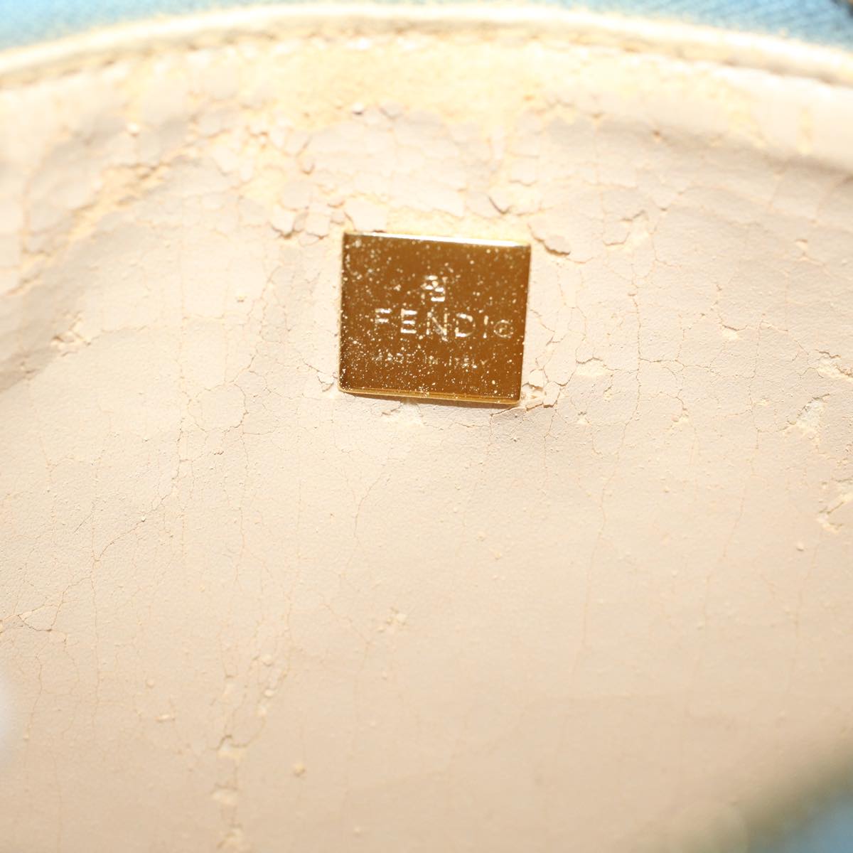 FENDI Zucchino Canvas Hand Bag Coated Canvas Light Blue56491