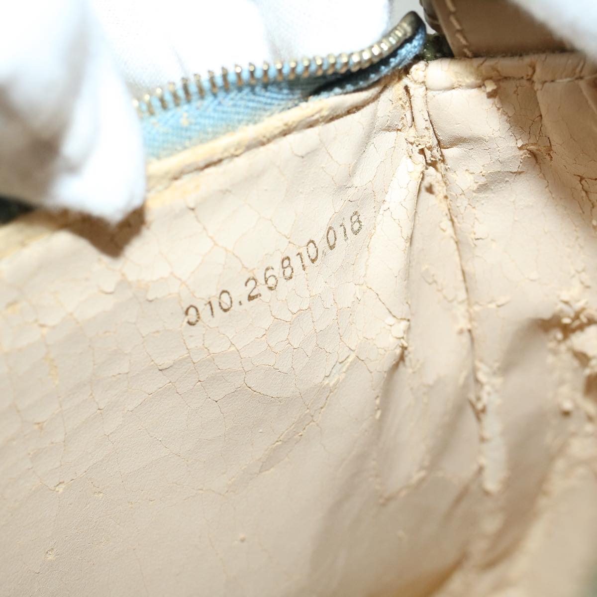 FENDI Zucchino Canvas Hand Bag Coated Canvas Light Blue56491