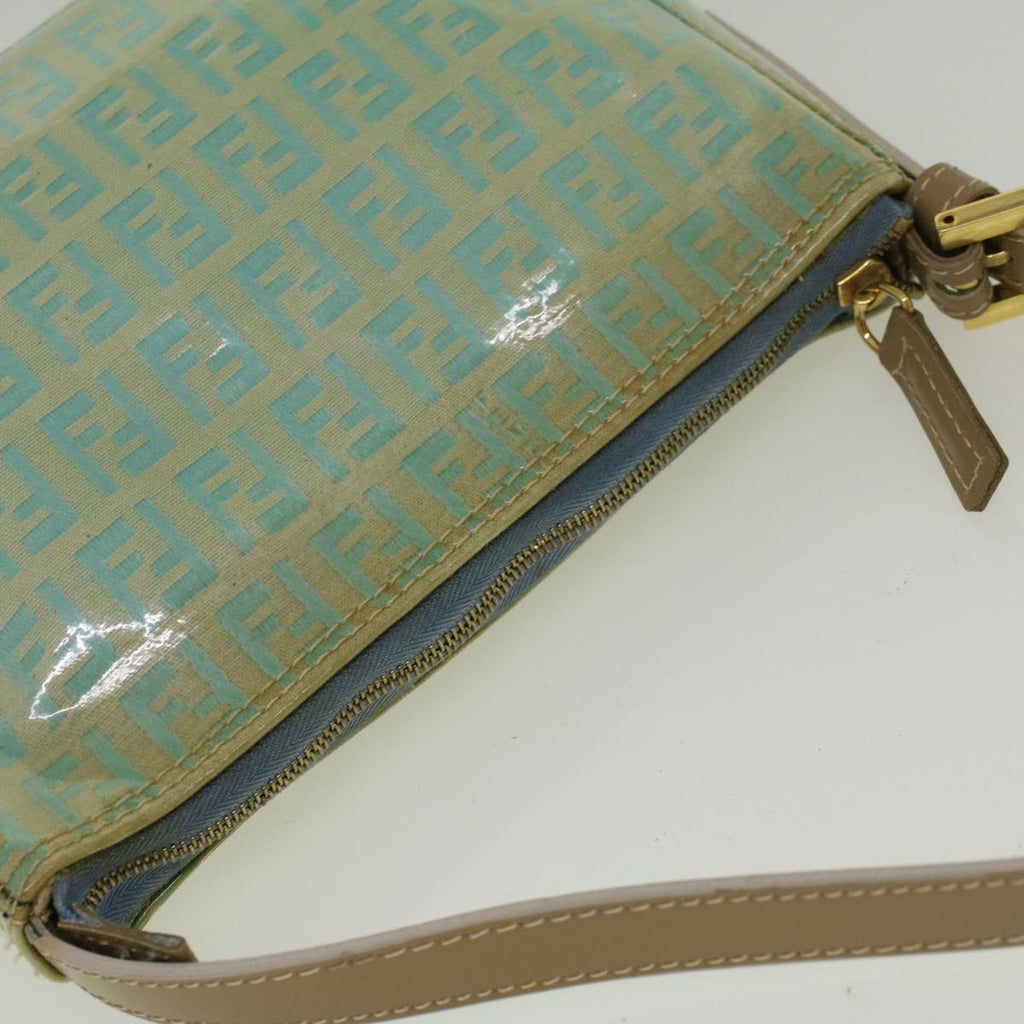 FENDI Zucchino Canvas Hand Bag Coated Canvas Light Blue56491
