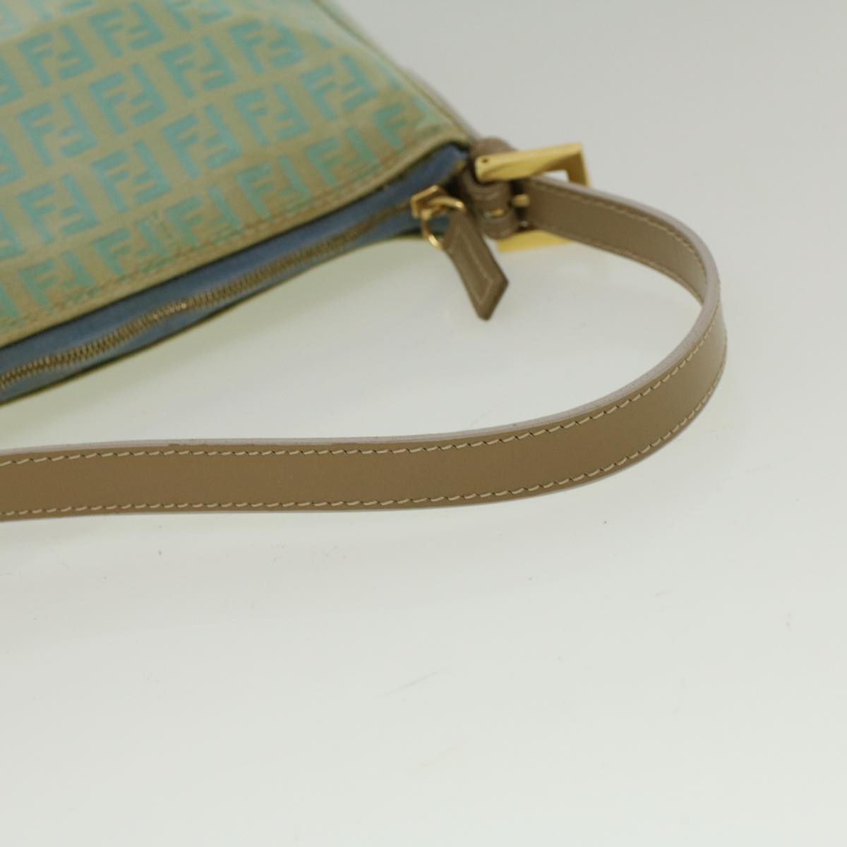 FENDI Zucchino Canvas Hand Bag Coated Canvas Light Blue56491