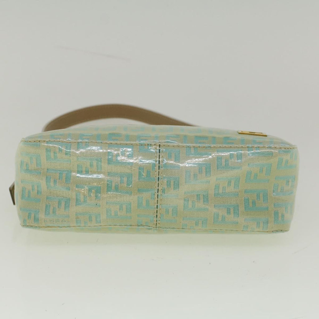 FENDI Zucchino Canvas Hand Bag Coated Canvas Light Blue56491
