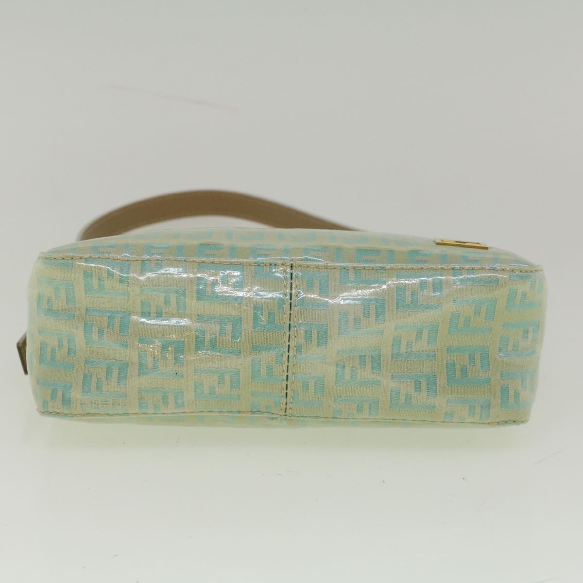 FENDI Zucchino Canvas Hand Bag Coated Canvas Light Blue56491