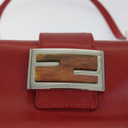 FENDI Mamma Baguette Hand Bag Leather Red56545