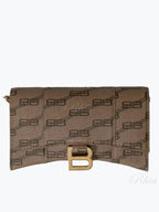 Balenciaga Hourglass BB Monogram Chain Long Wallet Brown