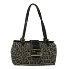 FENDI Zucchino Canvas Mamma Hand Bag Navy56578