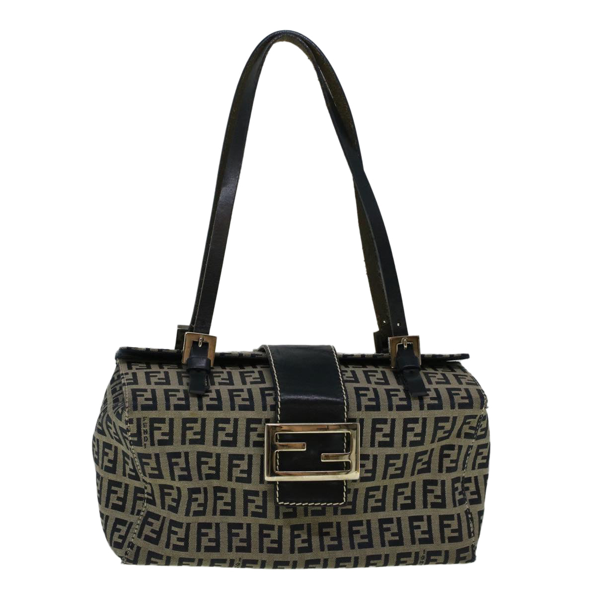 FENDI Zucchino Canvas Mamma Hand Bag Navy56578