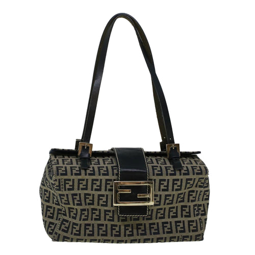 FENDI Zucchino Canvas Mamma Hand Bag Navy56578