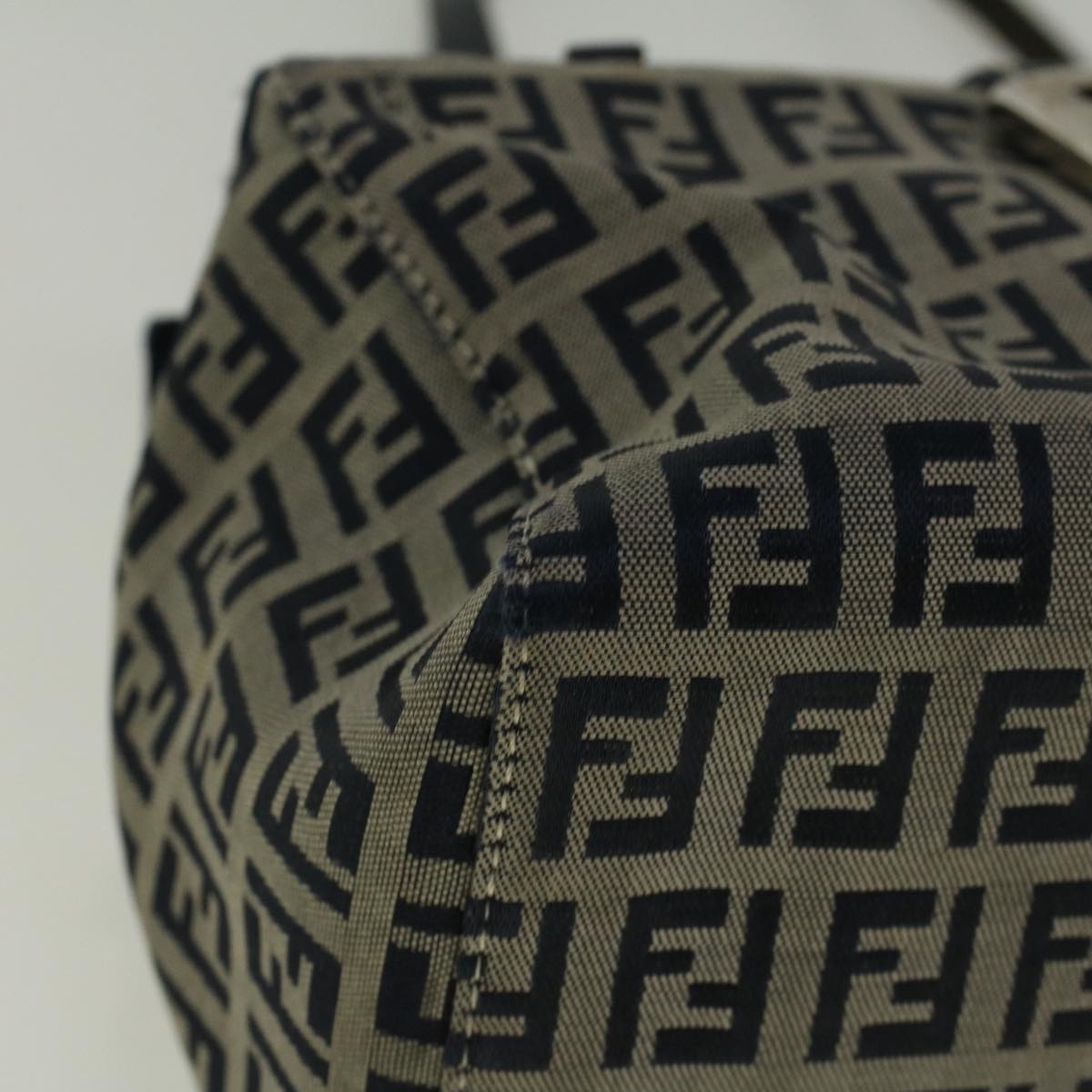 FENDI Zucchino Canvas Mamma Hand Bag Navy56578