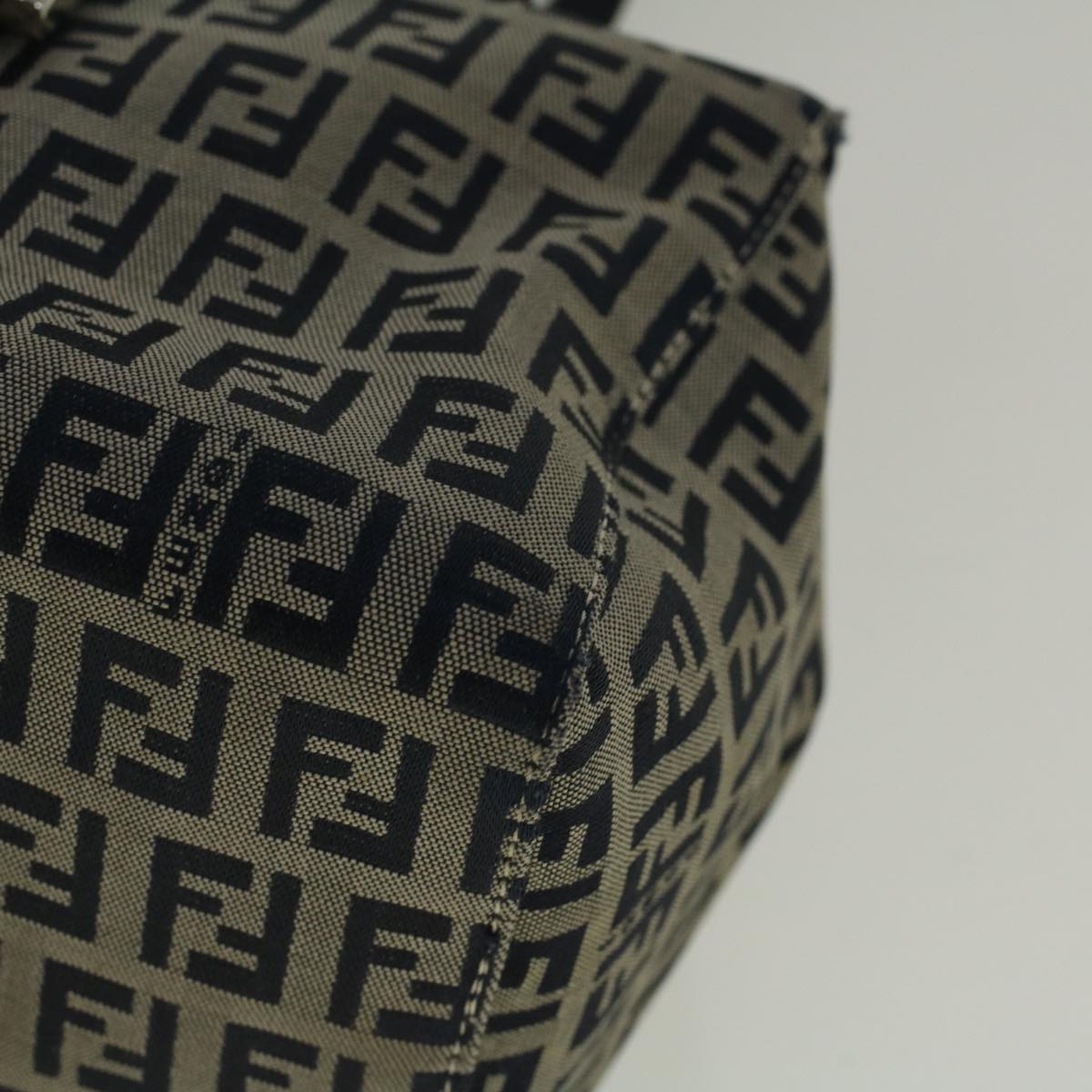 FENDI Zucchino Canvas Mamma Hand Bag Navy56578