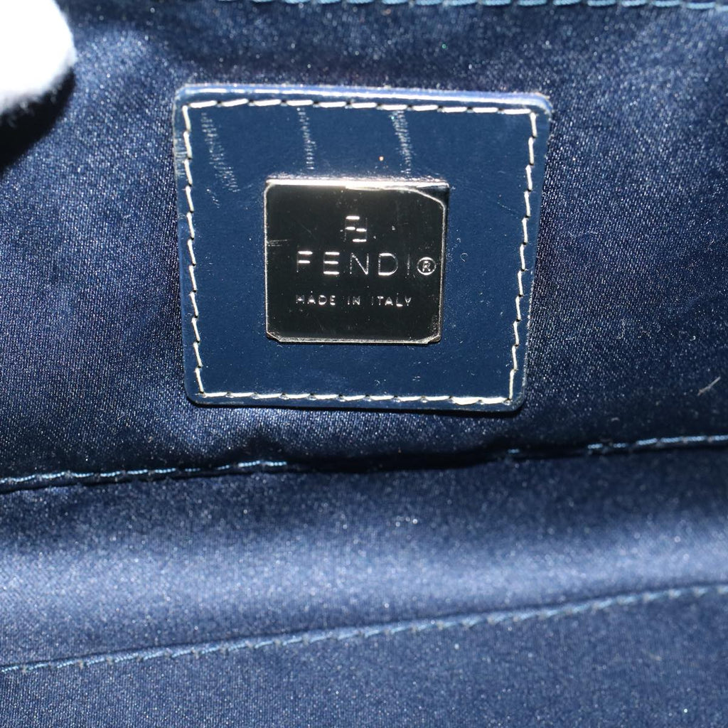 FENDI Zucchino Canvas Mamma Hand Bag Navy56578