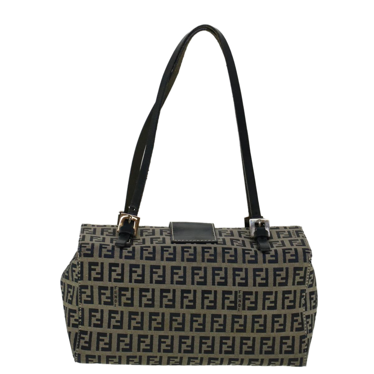 FENDI Zucchino Canvas Mamma Hand Bag Navy56578