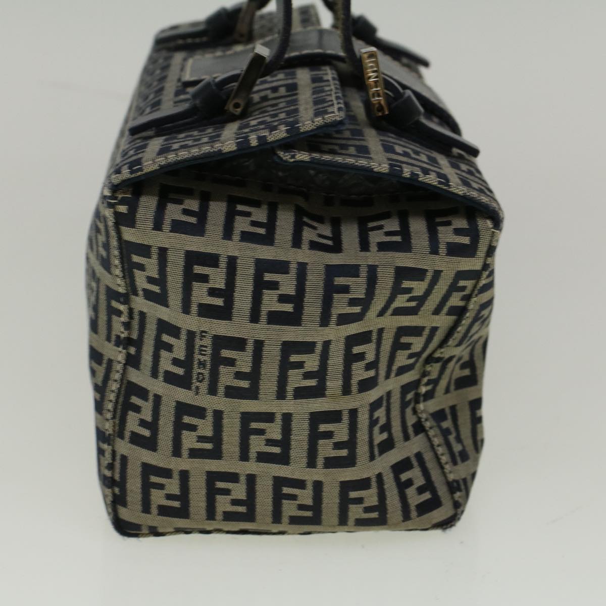 FENDI Zucchino Canvas Mamma Hand Bag Navy56578
