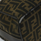 FENDI Zucca Canvas Vanity pouch Hand Bag Nylon Brown Black56582