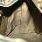 FENDI Zucca Canvas Vanity pouch Hand Bag Nylon Brown Black56582