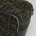 FENDI Zucca Canvas Vanity pouch Hand Bag Nylon Brown Black56583