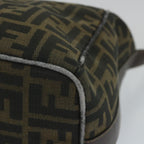 FENDI Zucca Canvas Vanity pouch Hand Bag Nylon Brown Black56583