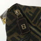 FENDI Zucca Canvas Vanity pouch Hand Bag Nylon Brown Black56583