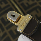 FENDI Zucca Canvas Vanity pouch Hand Bag Nylon Brown Black56583